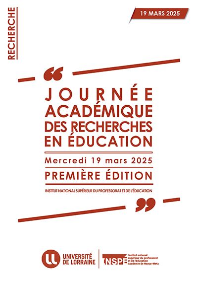 image journée des recherches en éducation inspé de lorraine 19 mars 2025