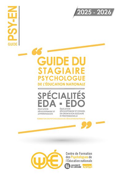 couverture guide stagiaire psychologue de l'éducation nationale 25-26
