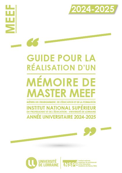 couverture guide mémoire meef inspé de lorraine